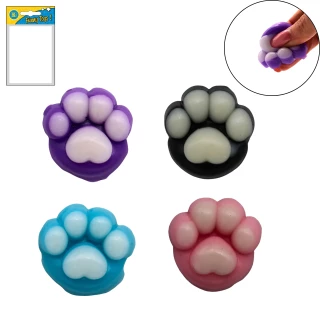 PATTE CHIEN ANTISTRESS 4.5CM 4 COULEURS ASSORTIES