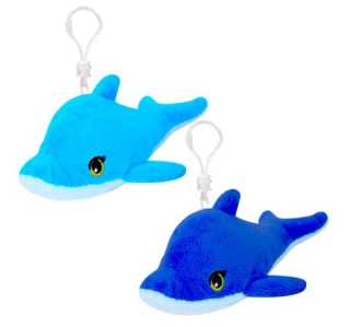 PORTE-CLES PELUCHE DAUPHIN 12CM 2 COULEURS ASSORTIES