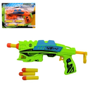 PISTOL 22CM WITH FOAM DARTS 3 ASSORTED COLORS