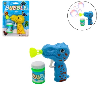 BUBBLE SOAP DINOSAUR GUN 11X8.5CM 3 ASSORTED COLORS