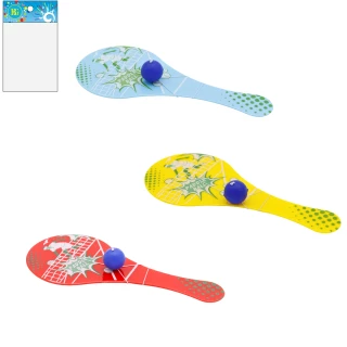 GAME PADDLE BALL 18CM 3 ASSORTED COLORS