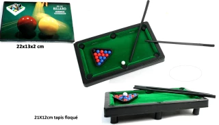 MINI JEU DE BILLARD SUR PIED 21X12CM