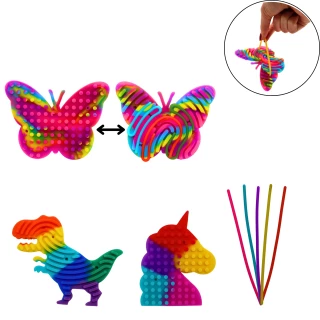 JEU LABYRINTHE ANIMAL + FILS 9/16CM 3 MODELES ASSORTIS