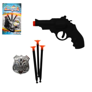 PISTOLET FLECHES POLICE 12.5CM + ACCESSOIRES