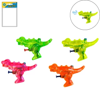 PISTOLET A EAU DINOSAURE 12.5CM 4 COULEURS ASSORTIES