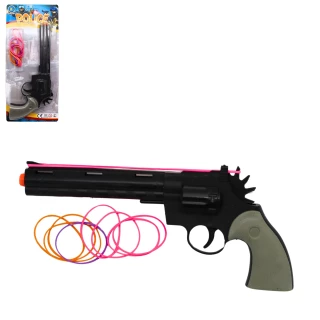 PISTOL 27CM WITH ELASTICS 2 ASSORTED COLORS