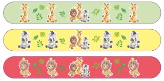 BRACELET SNAP ZOO 22X3CM 3 COULEURS ASSORTIES