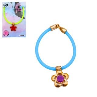 BRACELET SILICONE AVEC PENDENTIF 16CM 6 MODELES ASSORTIS