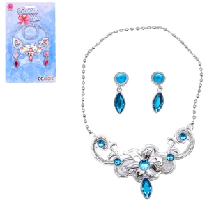 PARURE BIJOUX AVEC COLLIER ET BOUCLES D'OREILLES 2 COULEURS ASSORTIES