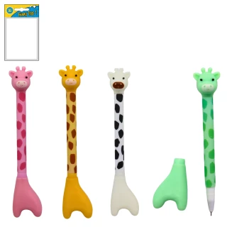 KUGELSCHREIBER GIRAFFE 16CM 4 FARBEN SORT.