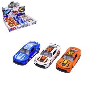 RACING CAR PULLBACK 11CM METAL 3 ASSORTED COLORS