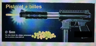 ARME FUSIL A POMPE+18 BILLES 27CM