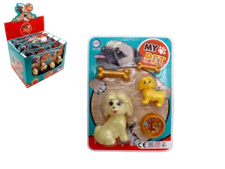 CHIENS 6-9CM + ACCESSOIRES 3 MODELES ASSORTIS