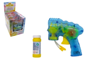 BUBBLE SOAP GUN 15CM WITH LIGHT AND BATTERIES